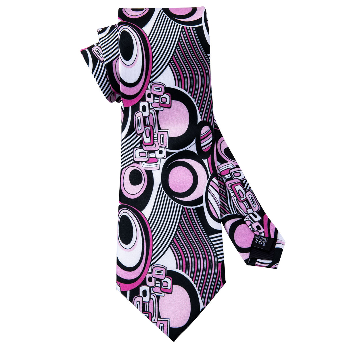 Black Pink Novelty Silk Tie, Pocket Square and Cufflinks Set tie sets    - Sophisticated Gentlemen