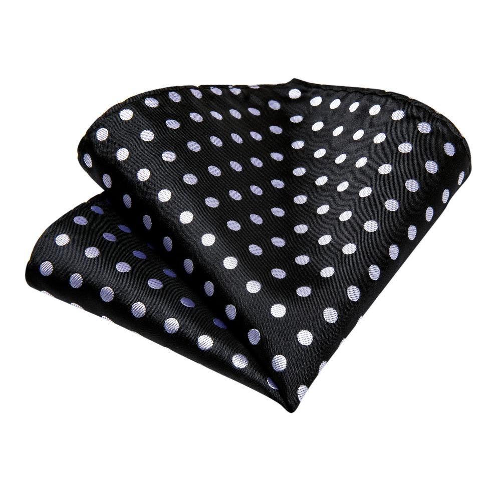 Black White Polka Dot Tie, Pocket Square and Cufflinks Set tie sets    - Sophisticated Gentlemen