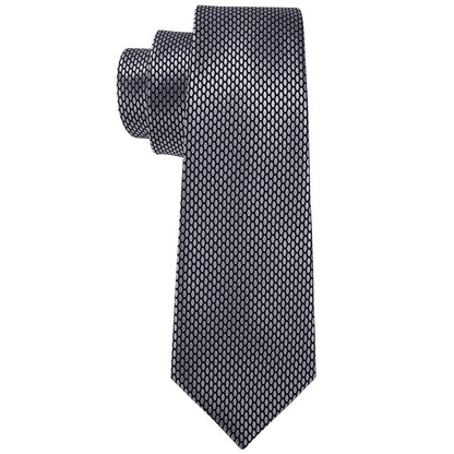 Gray Geometric Plaid Tie, Pocket Square and Cufflinks Set tie sets    - Sophisticated Gentlemen