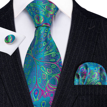 Black Solid Tie, Pocket Square and Cufflinks Set tie sets    - Sophisticated Gentlemen
