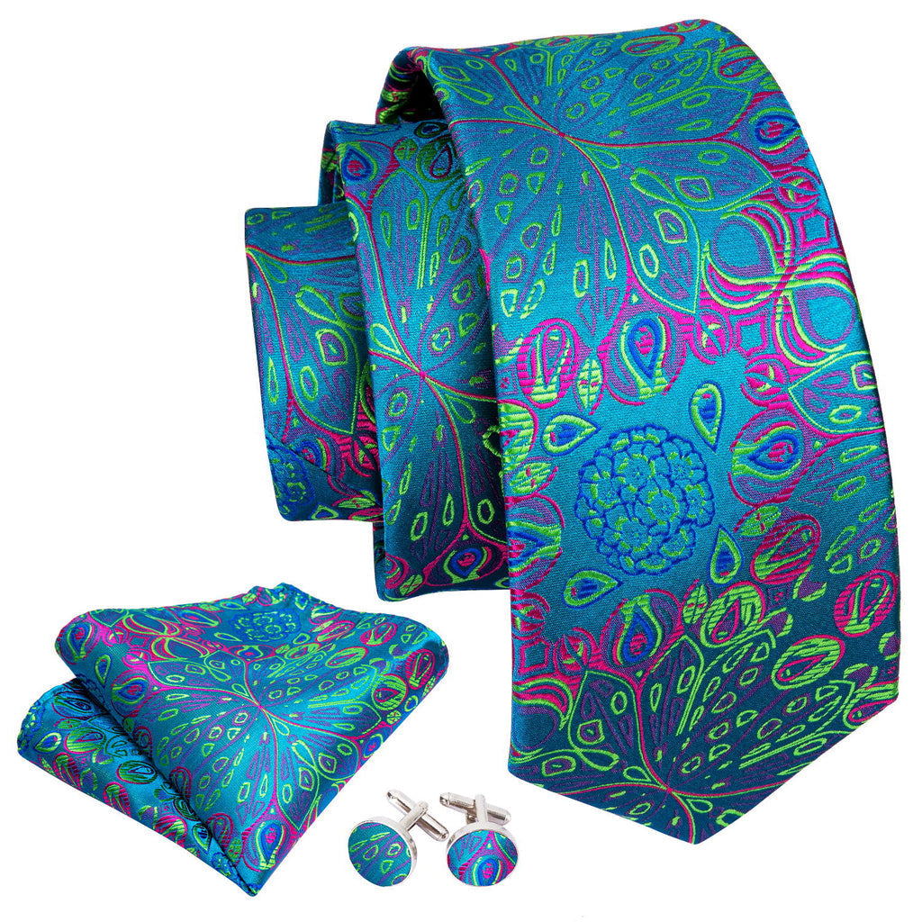 Black Solid Tie, Pocket Square and Cufflinks Set tie sets    - Sophisticated Gentlemen
