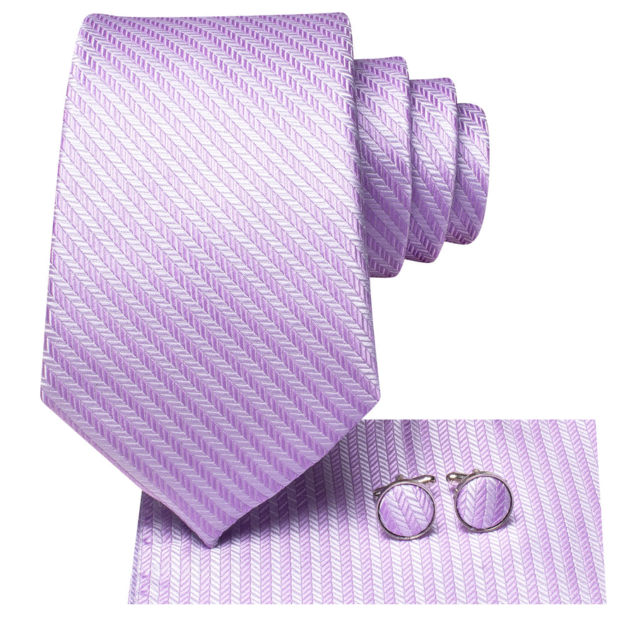Medium Orchid Geometric XL Tie, Pocket Square and Cufflinks tie sets    - Sophisticated Gentlemen