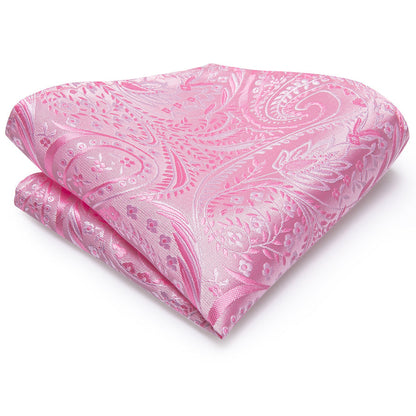 Pink Paisley XL Tie, Pocket Square and Cufflinks tie sets    - Sophisticated Gentlemen