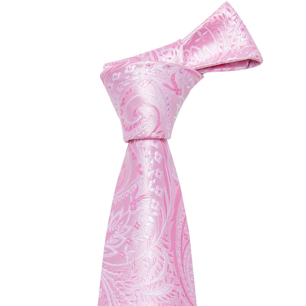Pink Floral Tie, Pocket Square and Cufflinks Set tie sets    - Sophisticated Gentlemen