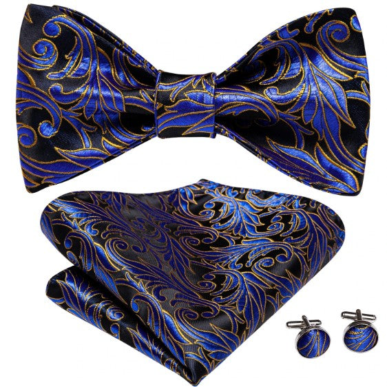 Royal Blue and Yellow Bow Tie Set bow ties    - Sophisticated Gentlemen
