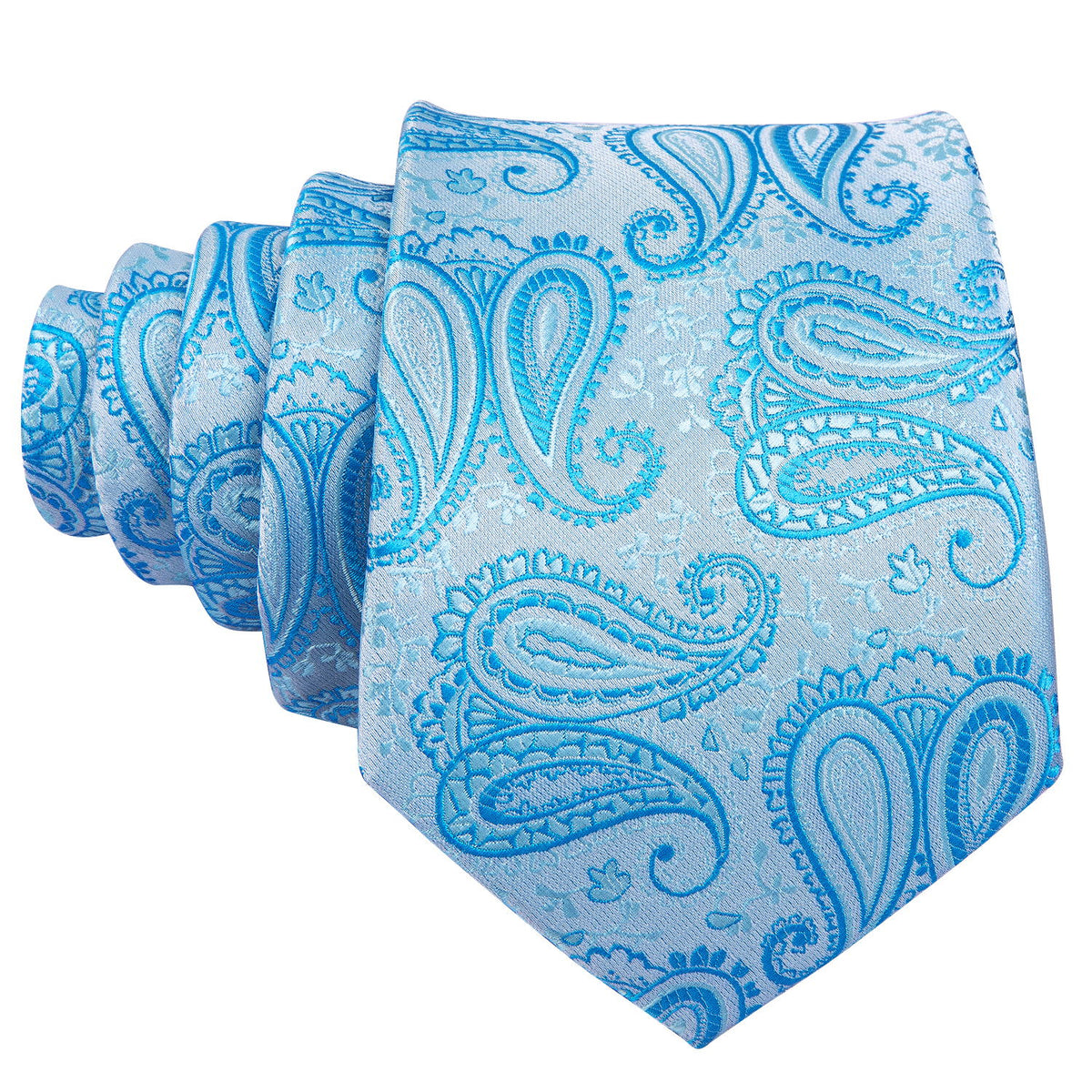 Light Blue Silk Tie, Pocket Square and Cufflinks Set tie sets    - Sophisticated Gentlemen