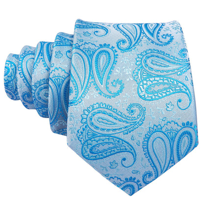 Light Blue Silk Tie, Pocket Square and Cufflinks Set tie sets    - Sophisticated Gentlemen