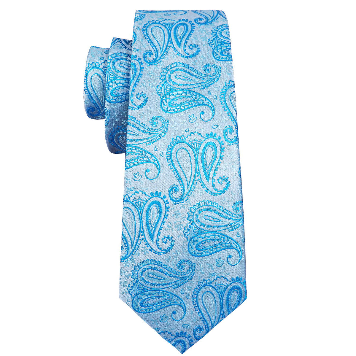 Light Blue Silk Tie, Pocket Square and Cufflinks Set tie sets    - Sophisticated Gentlemen