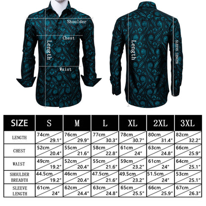 Black and Blue Paisley Silk Dress Shirt shirt    - Sophisticated Gentlemen