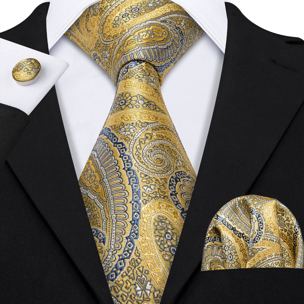 Desert Harmony Tie, Pocket Square and Cufflinks tie sets Standard packaging   - Sophisticated Gentlemen