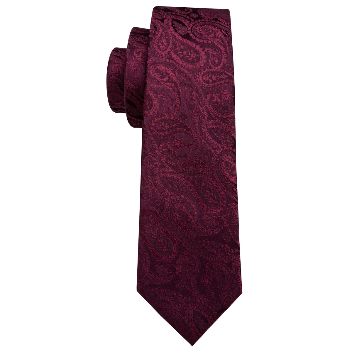Wine Paisley Tie, Pocket Square and Cufflinks Set tie sets    - Sophisticated Gentlemen