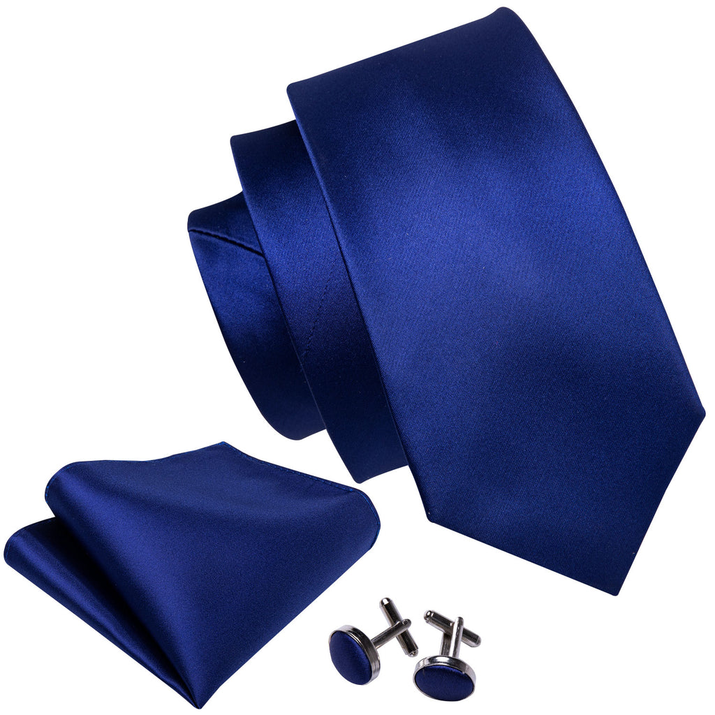 Sapphire Blue Tie, Pocket Square and Cufflinks Set tie sets    - Sophisticated Gentlemen