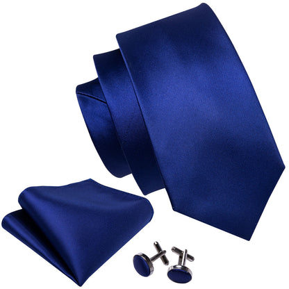 Sapphire Blue Tie, Pocket Square and Cufflinks Set tie sets    - Sophisticated Gentlemen