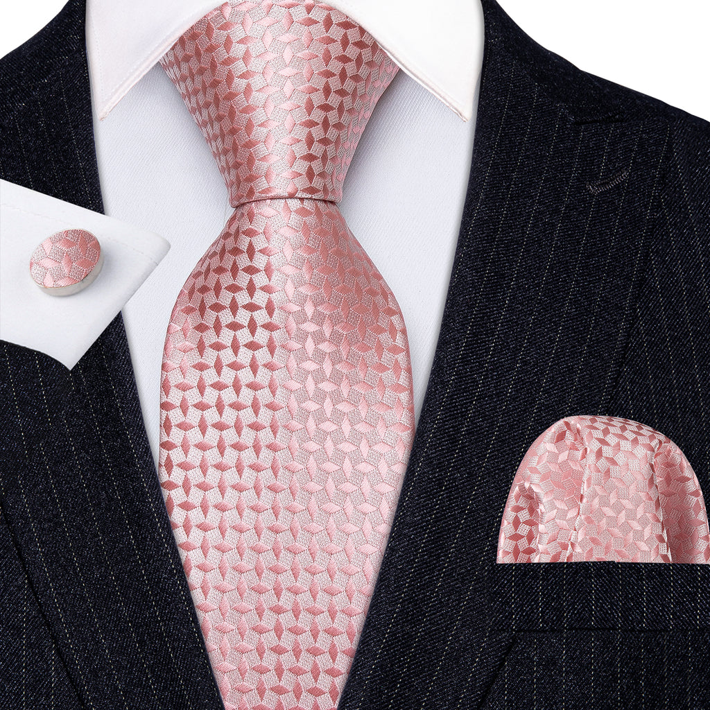 Novelty Pink Floral Tie, Pocket Square and Cufflinks Set tie sets    - Sophisticated Gentlemen
