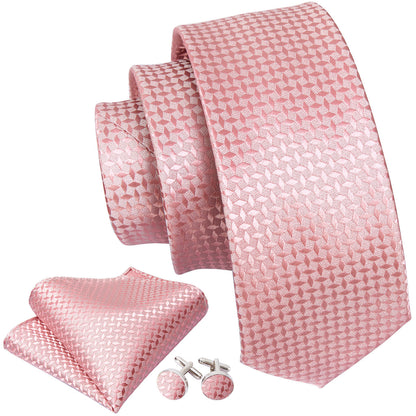Novelty Pink Floral Tie, Pocket Square and Cufflinks Set tie sets    - Sophisticated Gentlemen