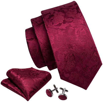 Burgundy Premium Tie Set tie sets    - Sophisticated Gentlemen