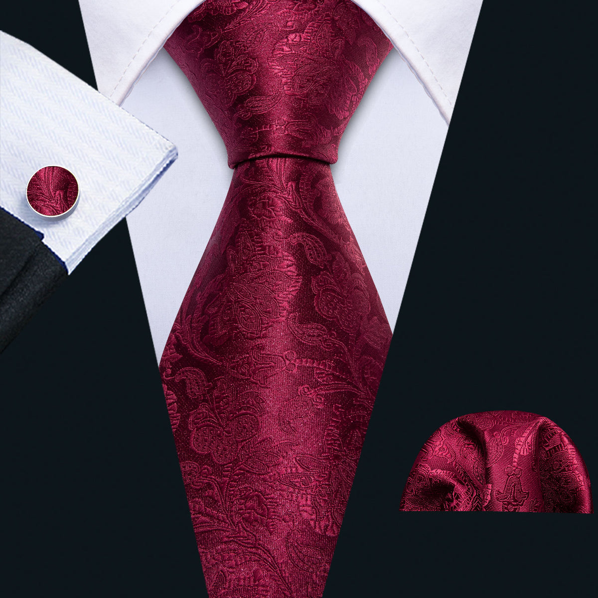 Burgundy Premium Tie Set tie sets    - Sophisticated Gentlemen