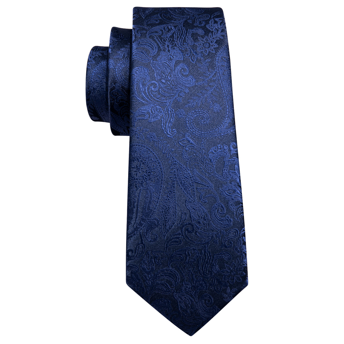 Navy Floral Silk Tie, Pocket Square, and Cufflinks Set tie sets    - Sophisticated Gentlemen