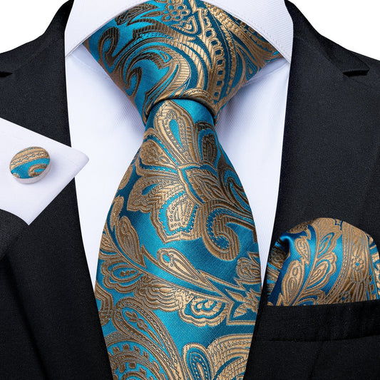 Aquamarine Sunset Tie Set tie sets Standard packaging   - Sophisticated Gentlemen