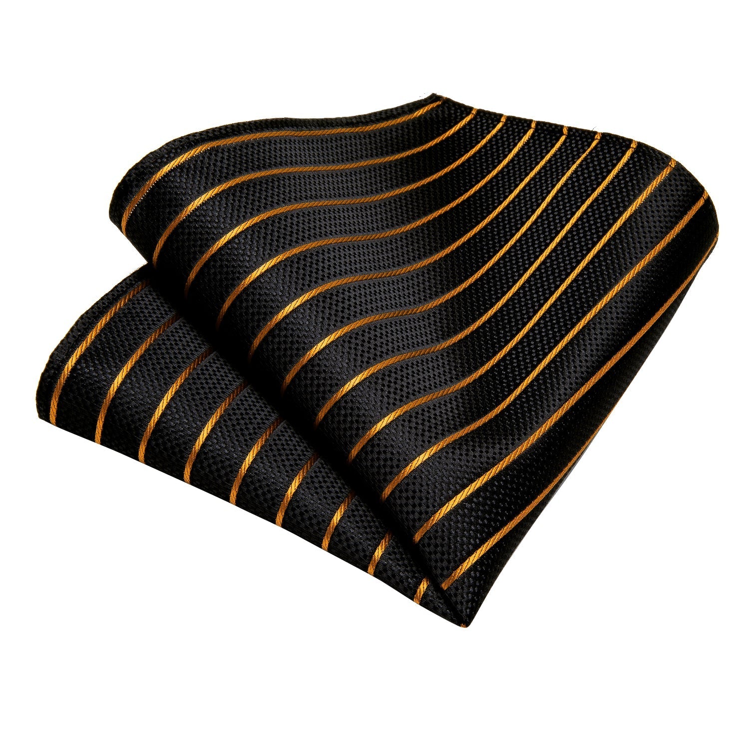 Luxury Gold and Black Striped Tie Set tie sets    - Sophisticated Gentlemen