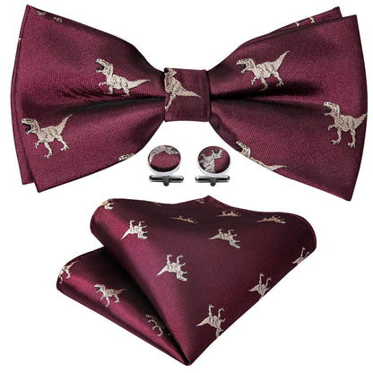 Red Dinosaur Bow Tie Set bow ties    - Sophisticated Gentlemen