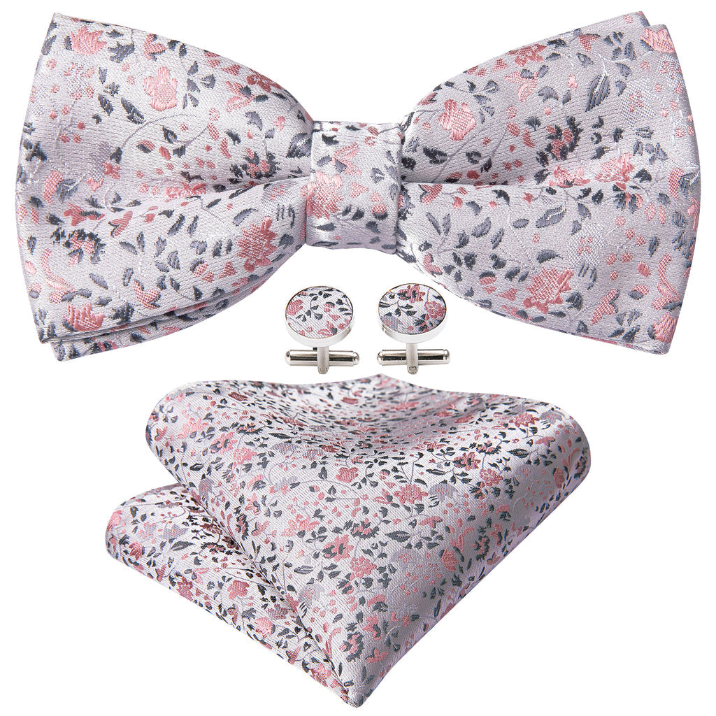 Pink Floral Bow Tie Set bow ties    - Sophisticated Gentlemen