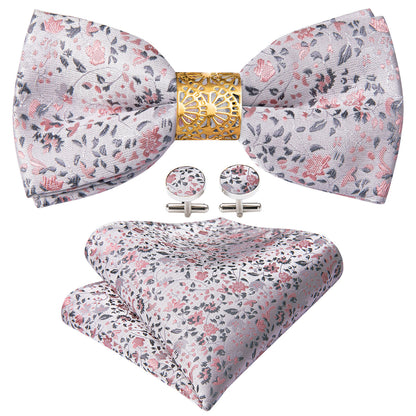 Pink Floral Bow Tie Set bow ties    - Sophisticated Gentlemen