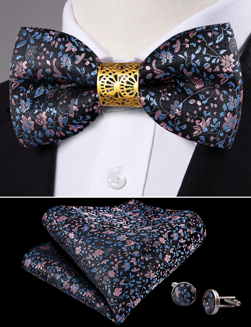 Luxury Floral Paisley Bow Tie Set bow ties    - Sophisticated Gentlemen