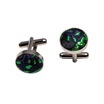 Shining Green Blue Paisley Bow Tie Set bow ties    - Sophisticated Gentlemen