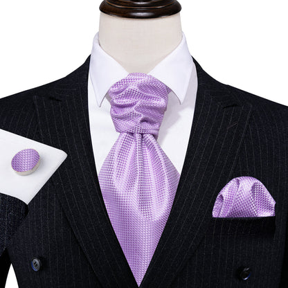 Purple Plaid Paisley Ascot, Pocket Square and Cufflinks ascot    - Sophisticated Gentlemen