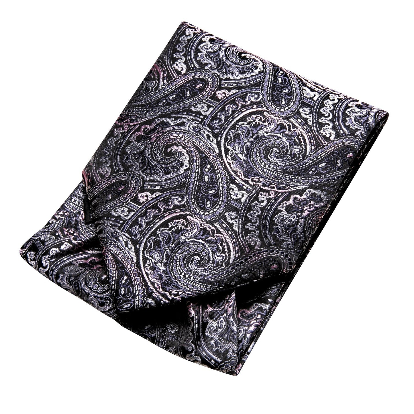 Gray and Pink Paisley 3-Piece Ascot Set Ascot    - Sophisticated Gentlemen