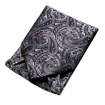 Gray and Pink Paisley 3-Piece Ascot Set Ascot    - Sophisticated Gentlemen