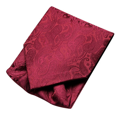 Fire Red Paisley 3-Piece Ascot Set Ascot    - Sophisticated Gentlemen
