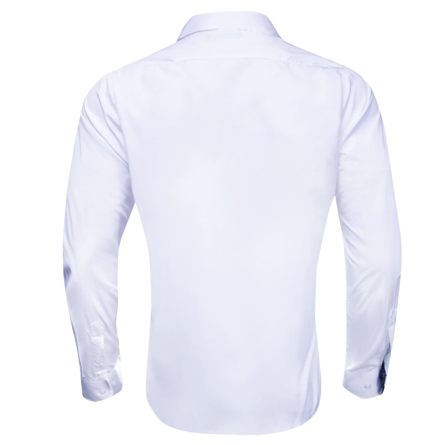 White Solid Splicing Blue Paisley Silk Dress Shirt shirt    - Sophisticated Gentlemen
