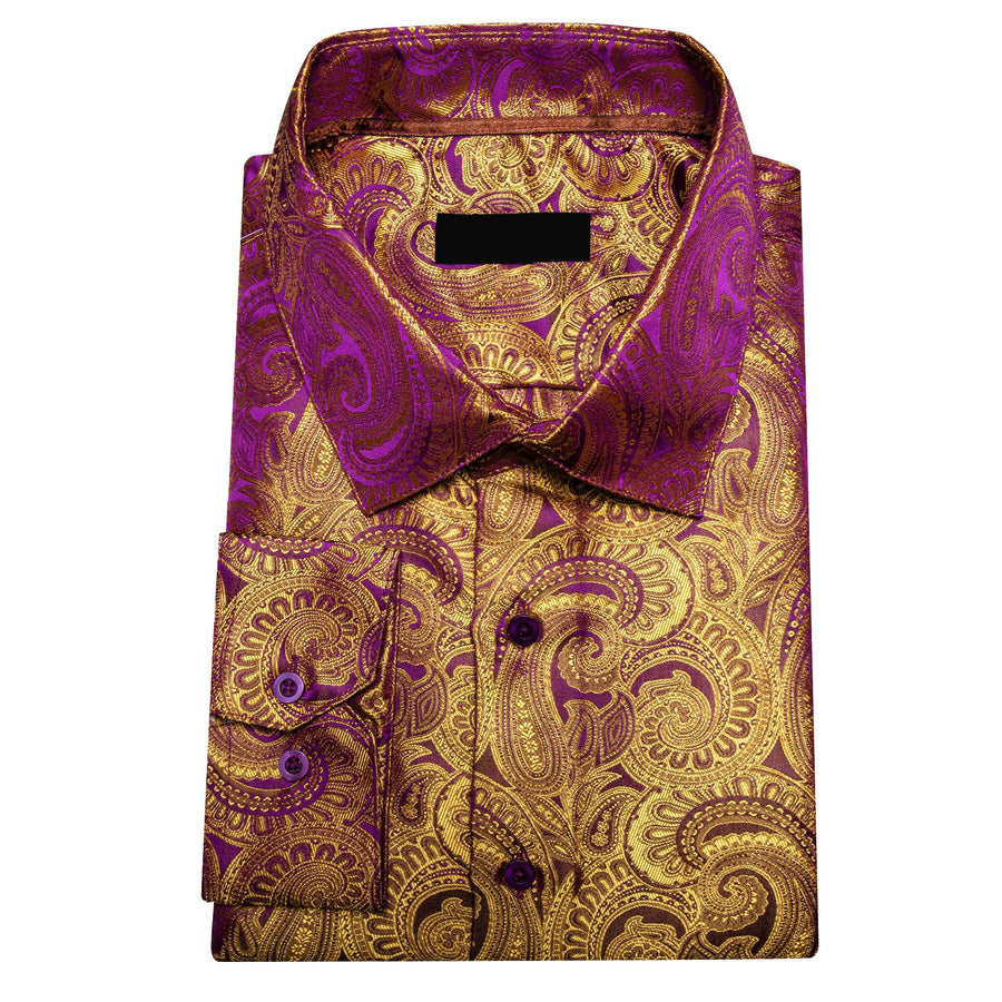 Tortilla Brown Paisley Silk Dress Shirt shirt    - Sophisticated Gentlemen