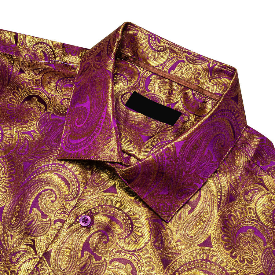 Tortilla Brown Paisley Silk Dress Shirt shirt    - Sophisticated Gentlemen