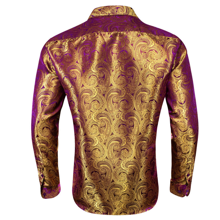 Tortilla Brown Paisley Silk Dress Shirt shirt    - Sophisticated Gentlemen