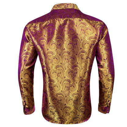 Tortilla Brown Paisley Silk Dress Shirt shirt    - Sophisticated Gentlemen