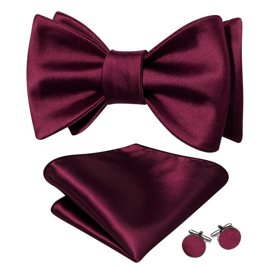 Maroon Red Bow Tie Set bow ties    - Sophisticated Gentlemen