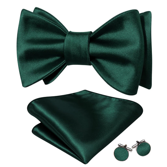 Dark Green Bow Tie Set bow ties    - Sophisticated Gentlemen