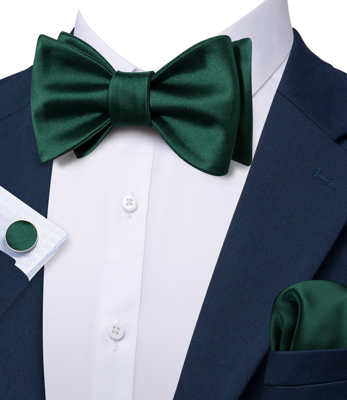 Dark Green Bow Tie Set bow ties    - Sophisticated Gentlemen