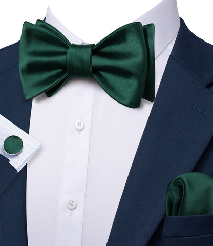 Dark Green Bow Tie Set bow ties    - Sophisticated Gentlemen