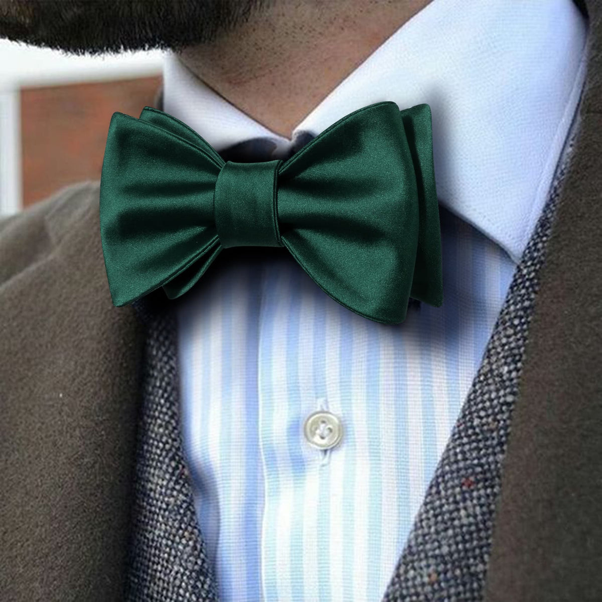 Dark Green Bow Tie Set bow ties    - Sophisticated Gentlemen