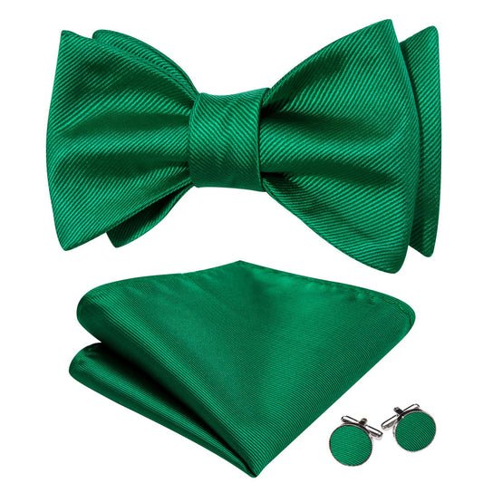 Green Striped Bow Tie Set bow ties    - Sophisticated Gentlemen
