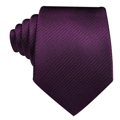 Deep Purple Geometric Tie, Pocket Square, and Cufflinks Set tie sets    - Sophisticated Gentlemen