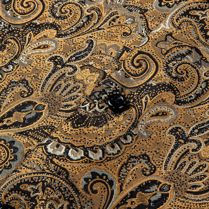 Brownish Yellow Paisley Silk Dress Shirt shirt    - Sophisticated Gentlemen