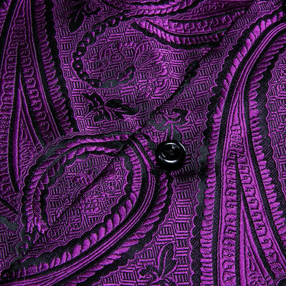 Purple Paisley Silk Dress Shirt shirt    - Sophisticated Gentlemen