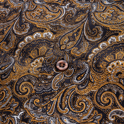 Golden Floral Silk Dress Shirt shirt    - Sophisticated Gentlemen