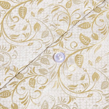 Champagne Floral Silk Dress Shirt shirt    - Sophisticated Gentlemen