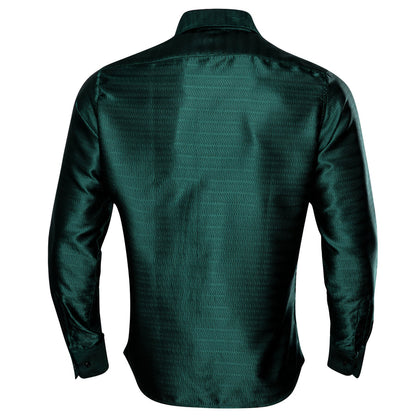Green Striped Silk Dress Shirt shirt    - Sophisticated Gentlemen